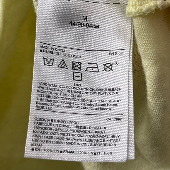 100% Linen Banana Republic Yellow Boxy Relaxed Tee - Picture 4 of 4
